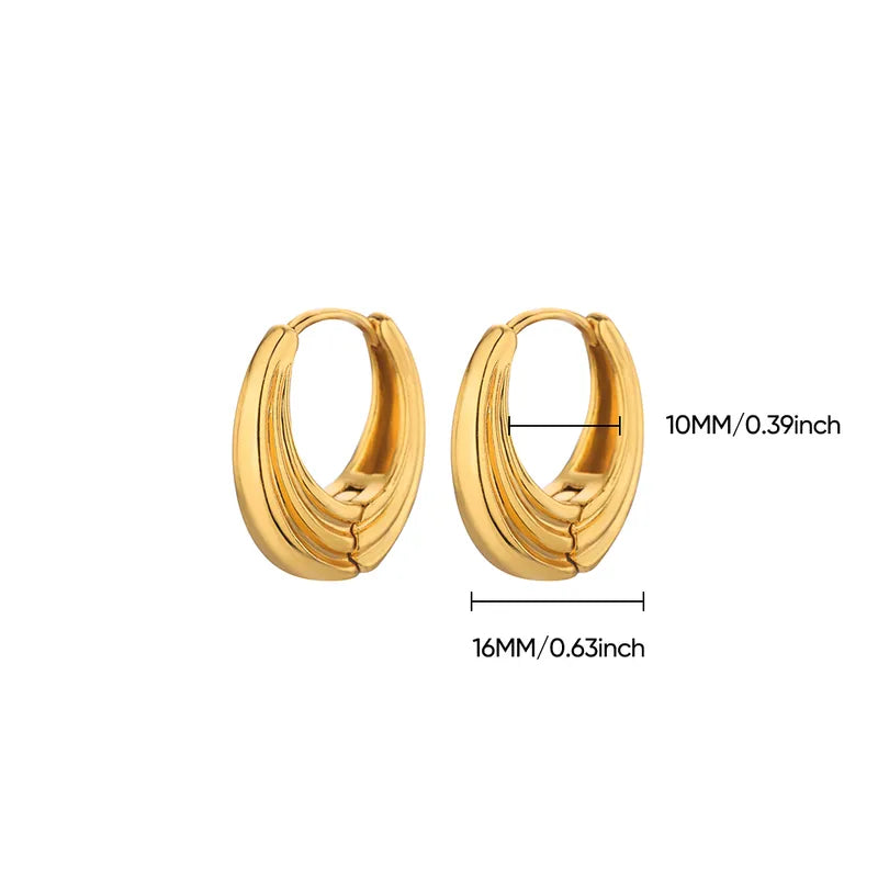 Sculpted Gold Hoop Earrings