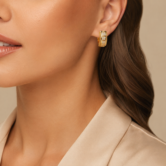 Chunky Crystal Hoop Earrings