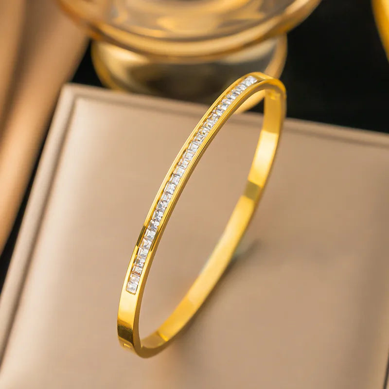 Aurora Crystal Gold Bangle
