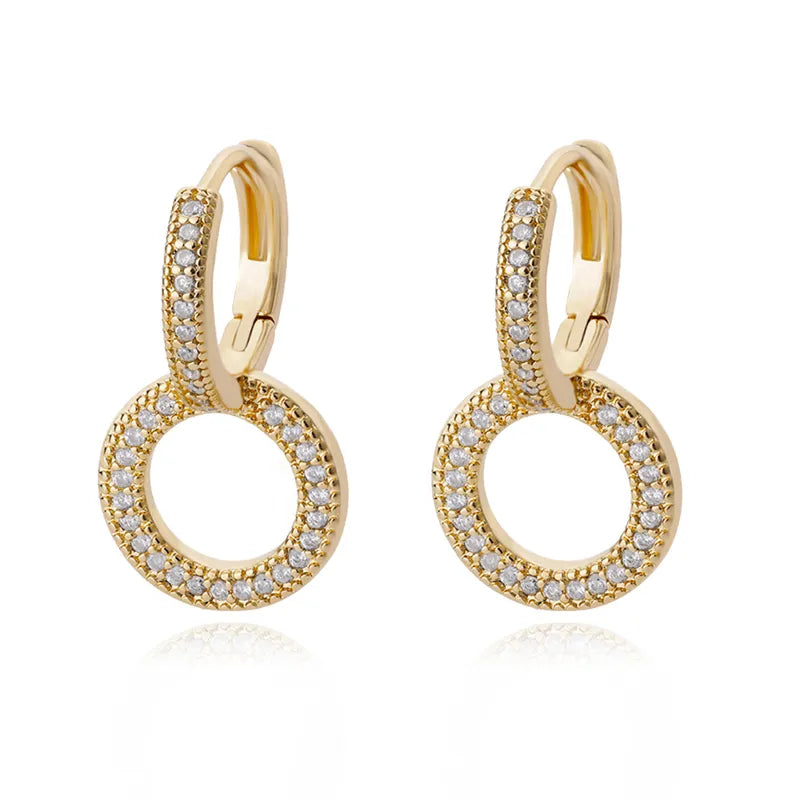 Crystal Circle Drop Earrings