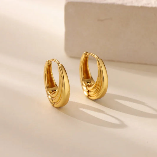 Sculpted Gold Hoop Earrings