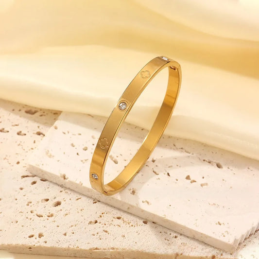 Luna Clover Gold Armreif