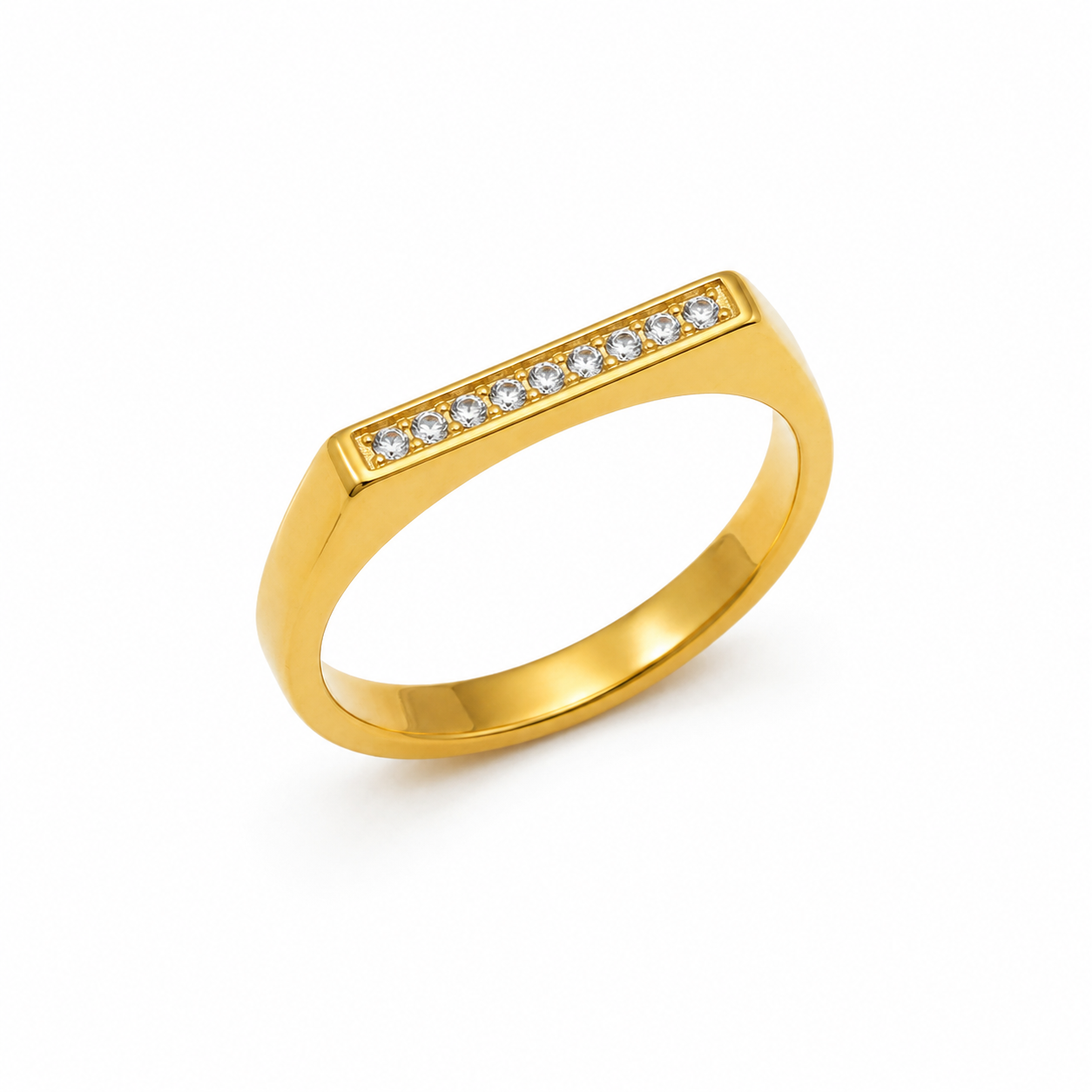 Auréa Crystal Ring – 18K Gold Plated Stainless Steel